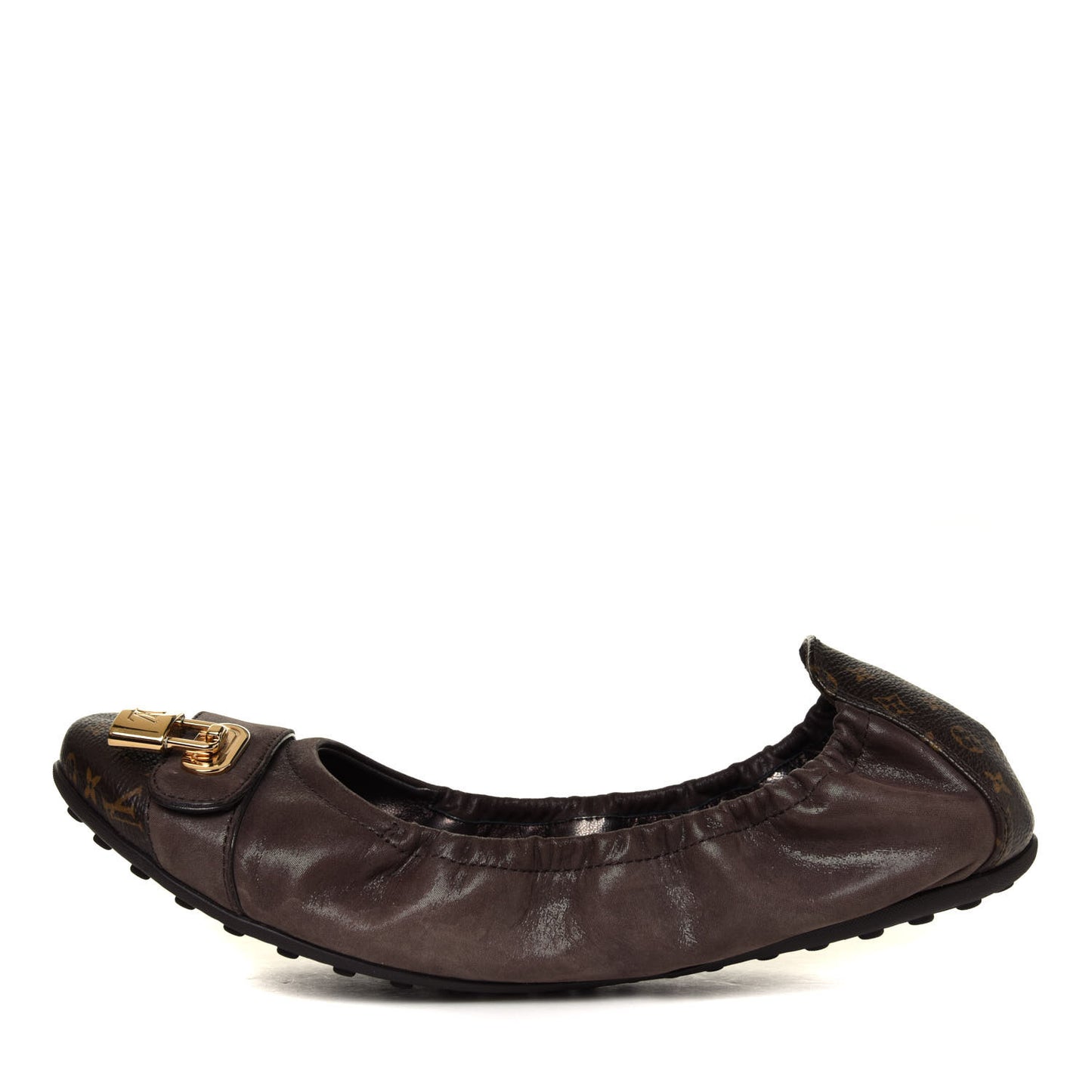 Iridescent Calfskin Monogram Lucky Ballerina Flats 41 Brown