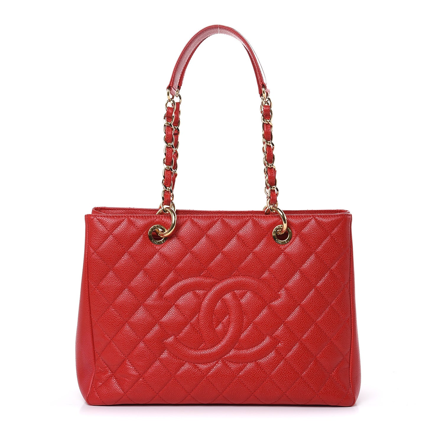 Caviar Quilted Grand Shopping Tote GST Red