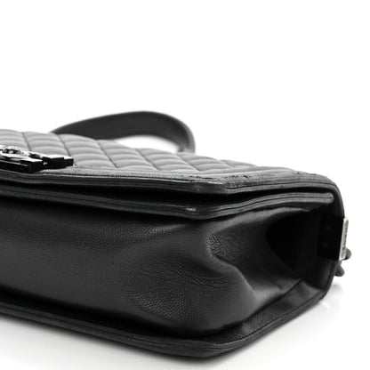 Chanel Calfskin Quilted Medium Boy Flap So Black 10 of 14
