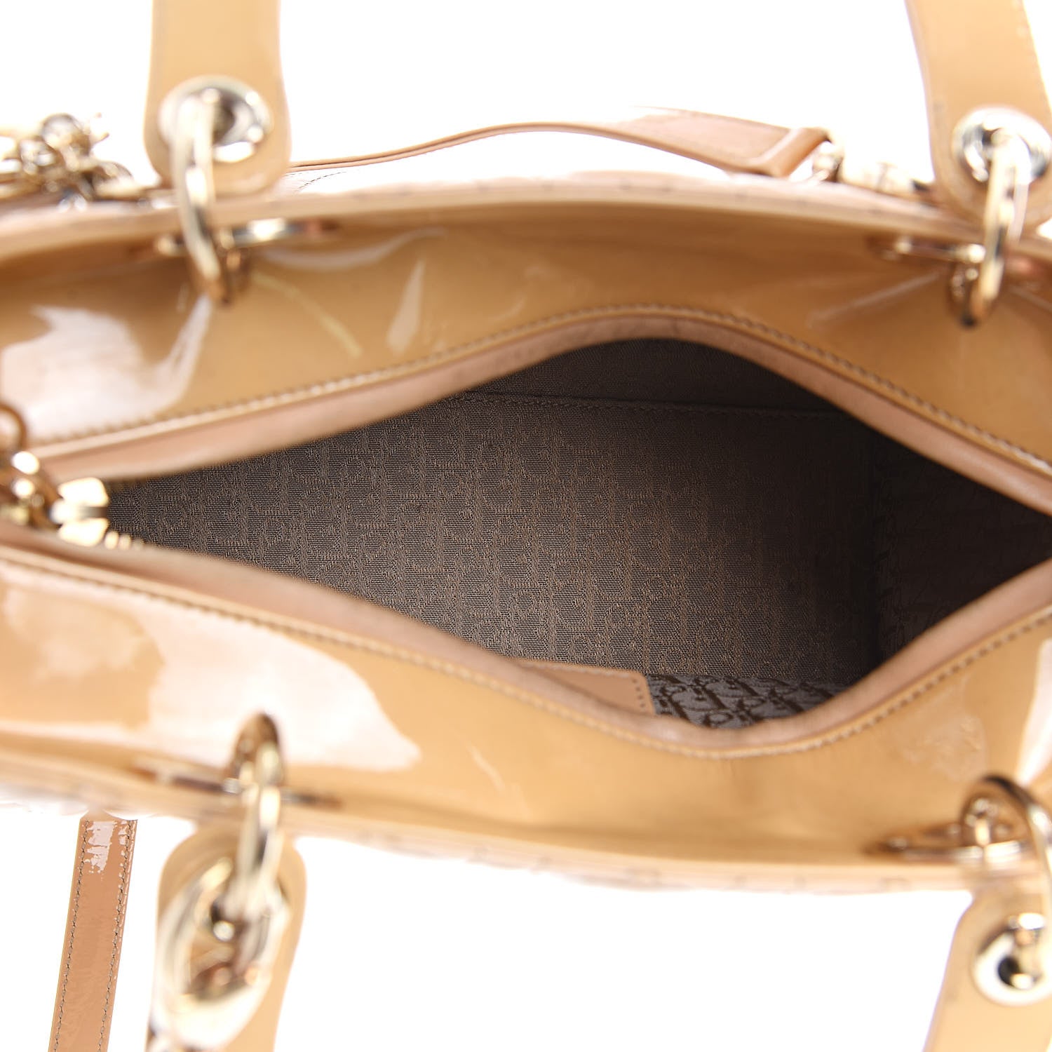 Christian Dior Patent Cannage Medium Lady Dior Beige 5 of 11