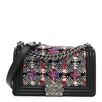 Chanel Tweed Lambskin Medium Boy Flap Black 1 of 11