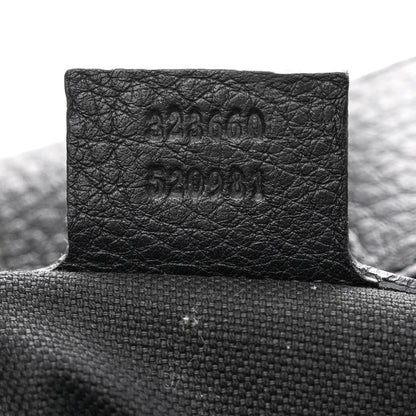Gucci Pebbled Calfskin Medium Bamboo Shopper Tote Black 9 of 20
