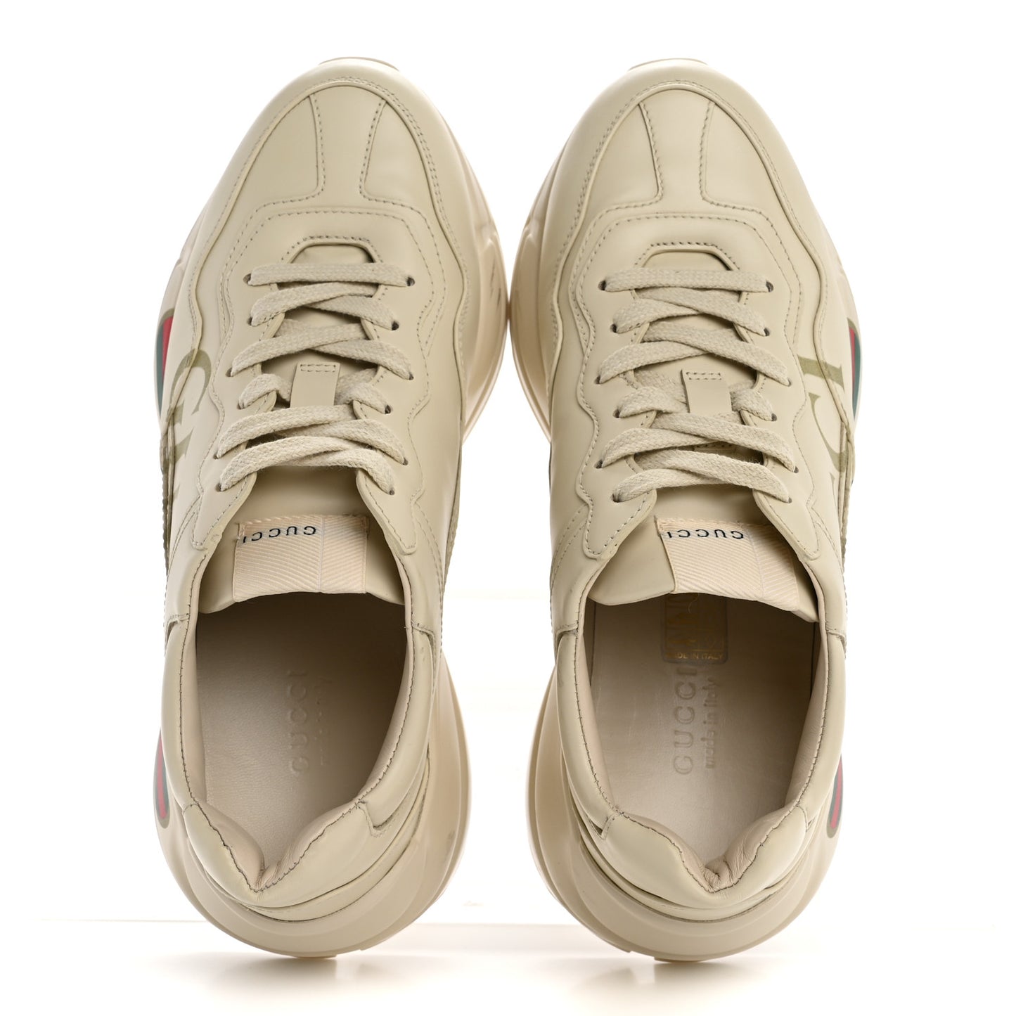 Calfskin Logo Womens Rhyton Sneakers 37 Ivory