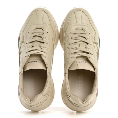 Gucci Calfskin Logo Womens Rhyton Sneakers 37 Ivory 2 of 10