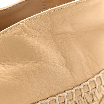 Chanel Lambskin CC Espadrilles 40 Beige Black 10 of 12