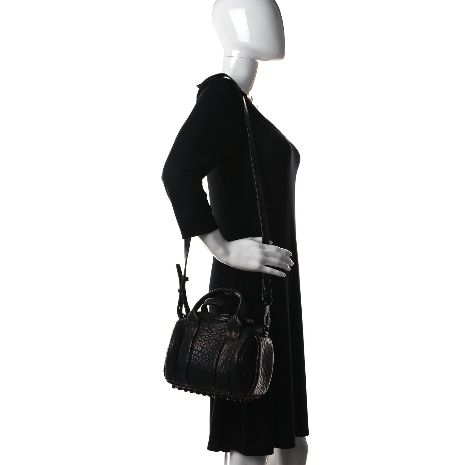 Alexander Wang Pebbled Lambskin Mini Rockie Black Matte Black Hardware 2 of 17