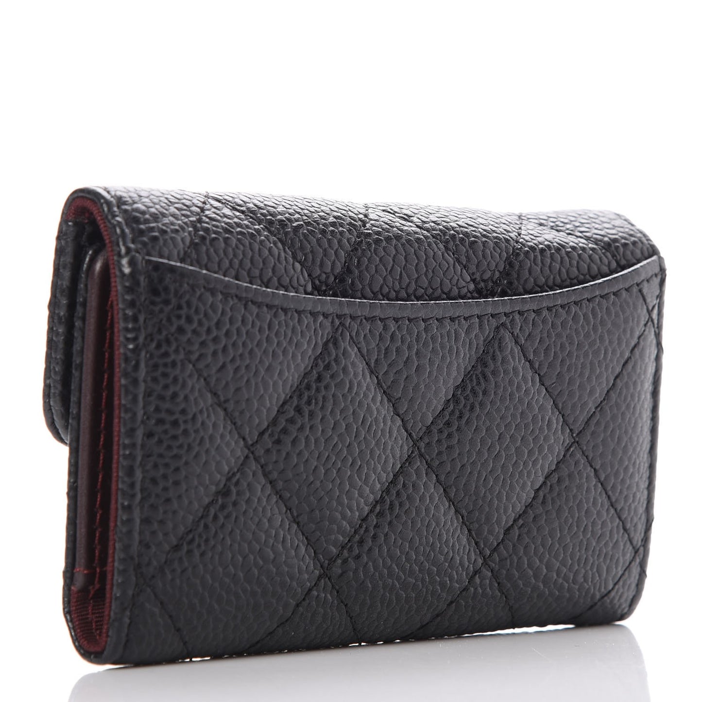 Caviar Quilted 6 Key Holder Black