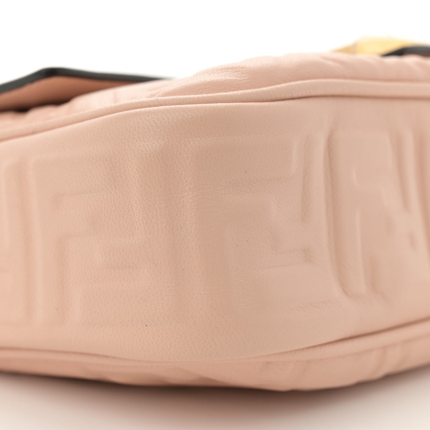 Nappa Small FF Embossed Midi Chain Baguette Light Rose