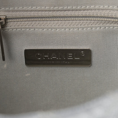 Chanel Metallic Caviar Small Coco Curve Vanity Bag Black Ruthenium Navy Blue Silver 6 of 11