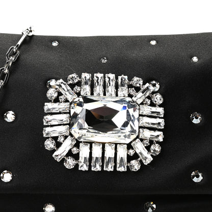 Jimmy Choo Satin Crystal Embellished Titania Clutch Black 8 of 8