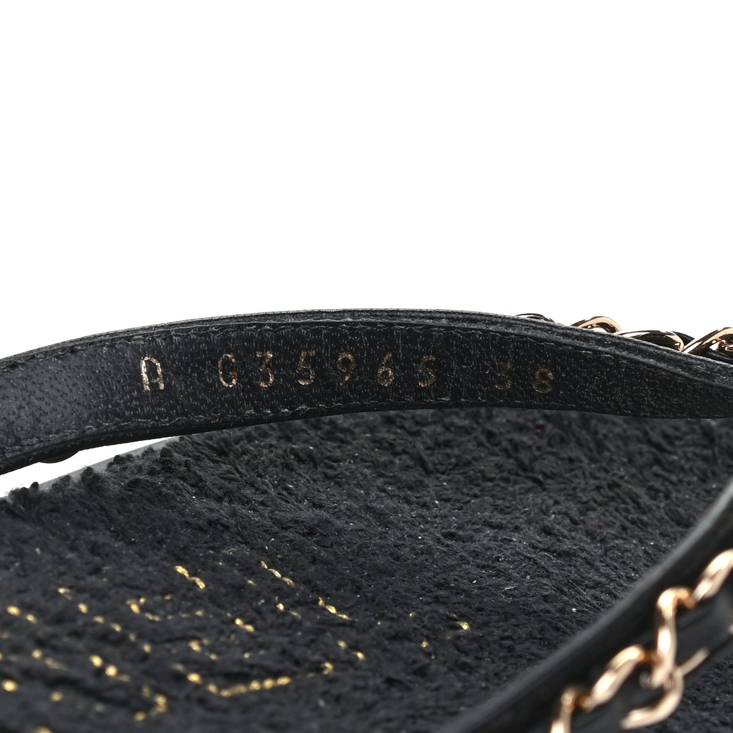 Lambskin CC Chain Thong Sandals 38 Black