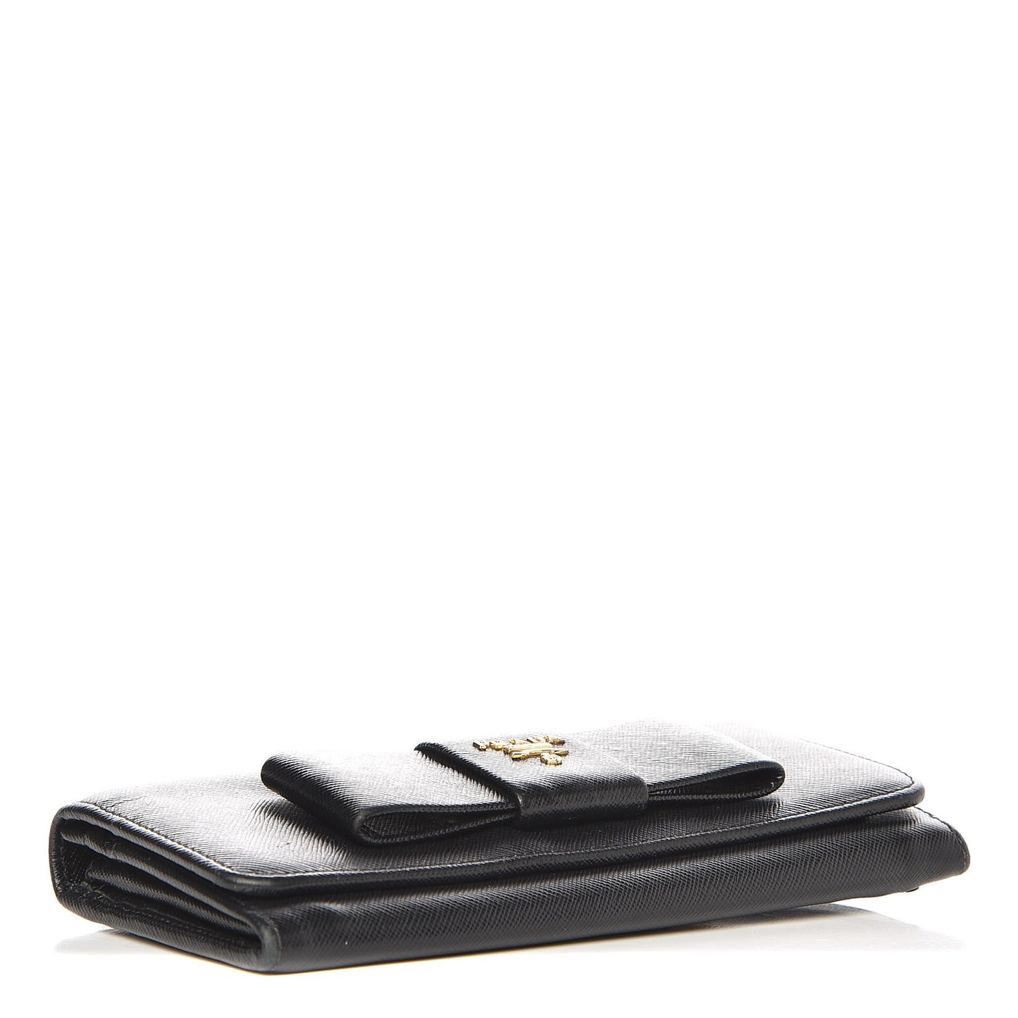 Saffiano Bow Continental Wallet Nero Black