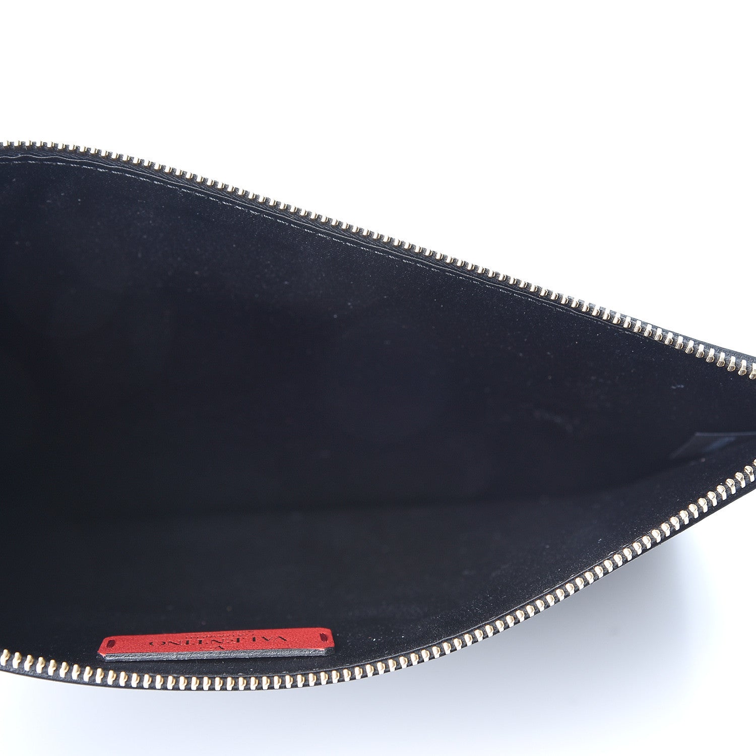 Valentino Garavani Calfskin VLTN Large Flat Zip Pouch Black 4 of 8