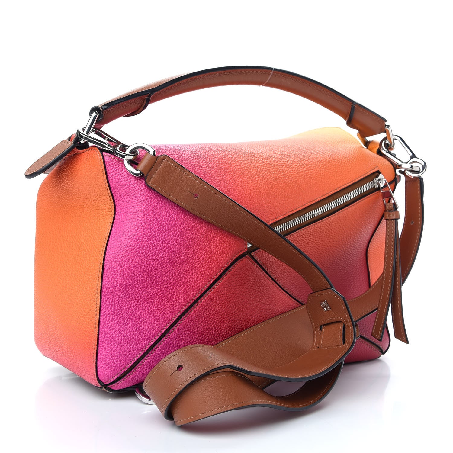 Loewe Calfskin Medium Puzzle Bag Orange Sunset 3 of 9