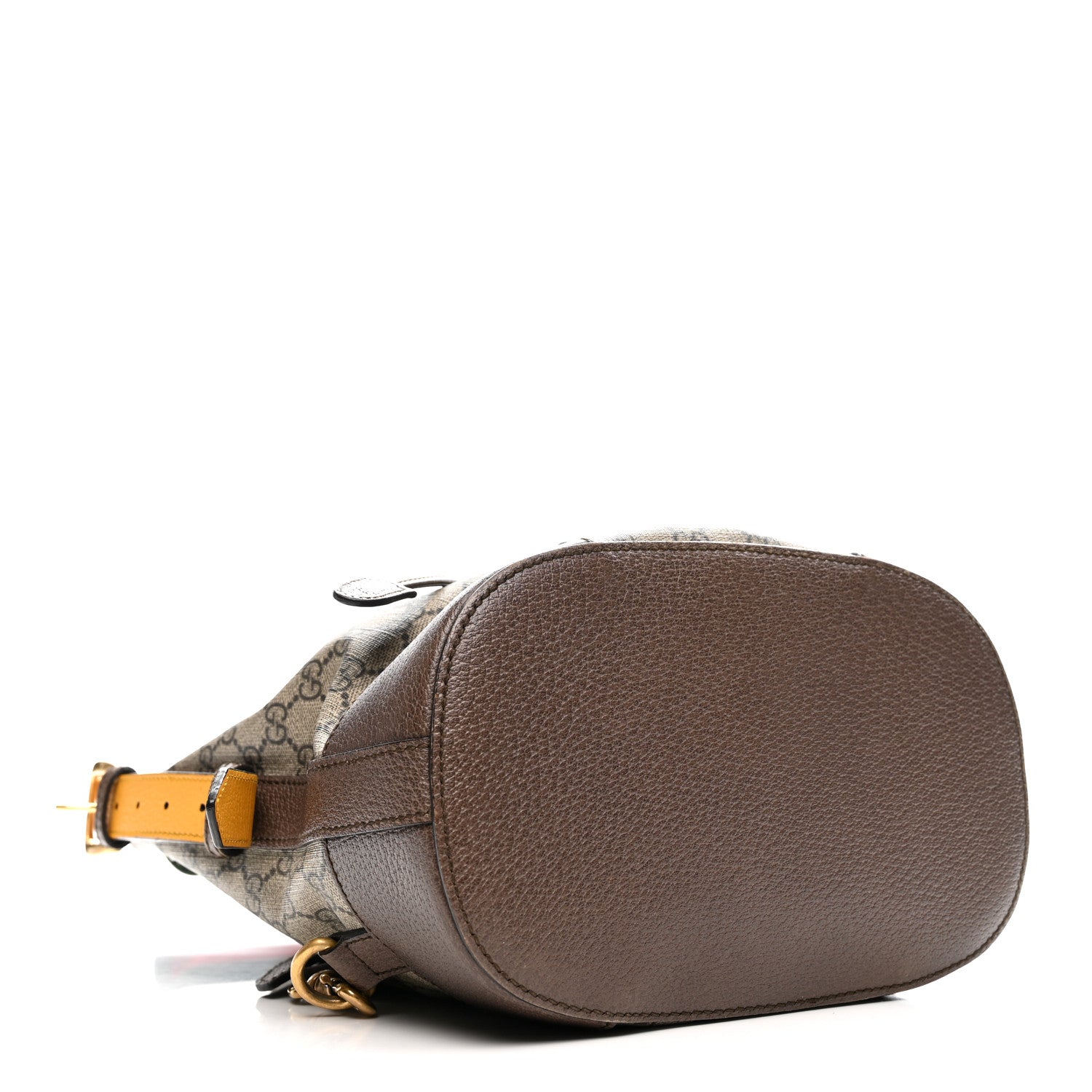 Gucci GG Supreme Monogram Neo Vintage Drawstring Bucket Backpack Beige New Acero Crop 4 of 15