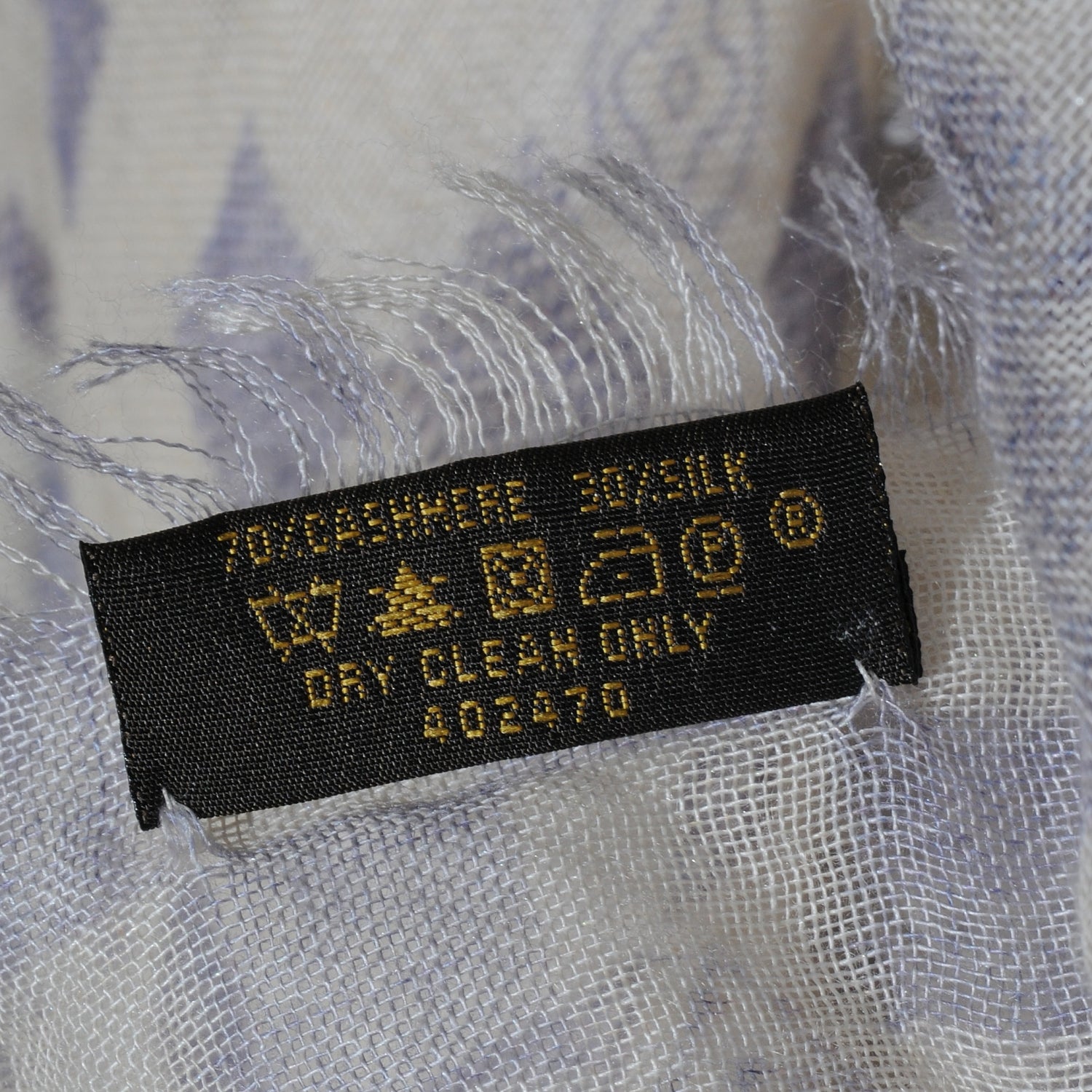 Louis Vuitton Cashmere Silk Damier Azur Stole 7 of 8