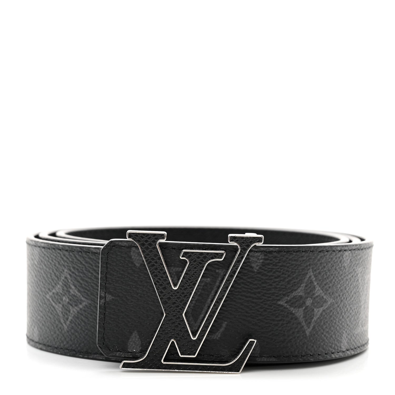 Louis Vuitton Monogram Eclipse Taigarama 40mm LV Initiales Reversible Belt 100 40 Black 1 of 5