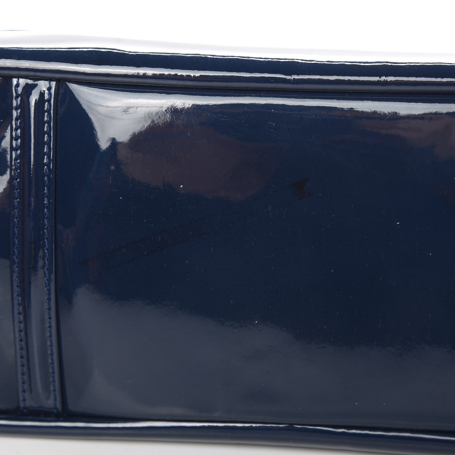 Patent Calfskin Mademoiselle Lock Bijoux Chain Flap Blue