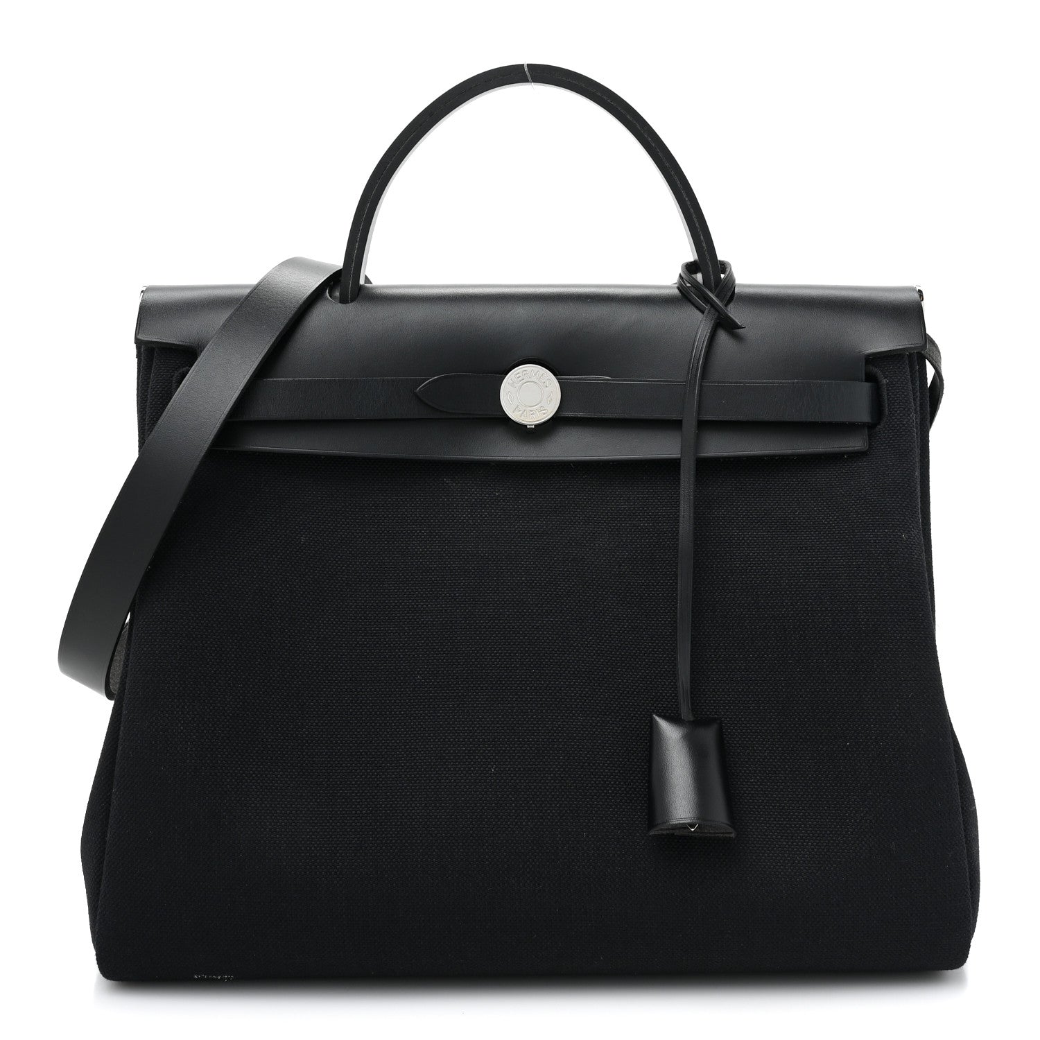 Hermes Military Toile Vache Hunter Herbag Zip PM 31 Black 1 of 13