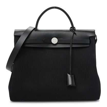 Hermes Military Toile Vache Hunter Herbag Zip PM 31 Black 1 of 13