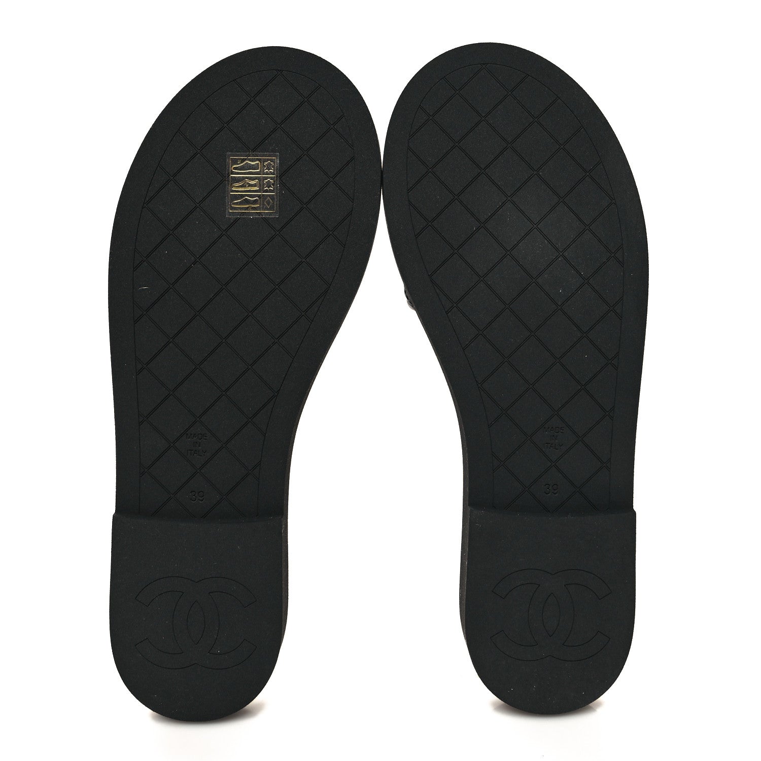 Chanel Lambskin Quilted Textured CC Mules Sandals 39 Black 5 of 9