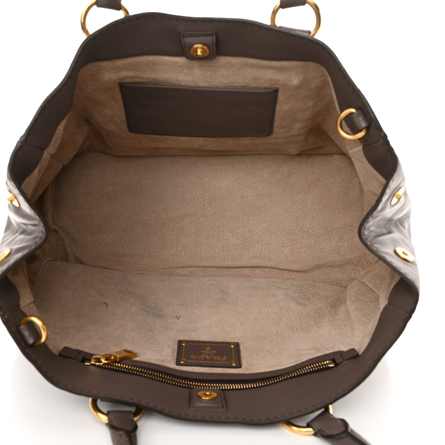 Prada Soft Calfskin Shopping Tote Bambu 5 of 14