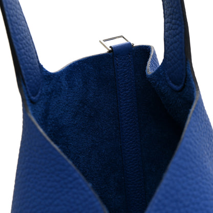Hermes Taurillon Clemence Picotin Lock 22 MM Bleu Electrique 7 of 10