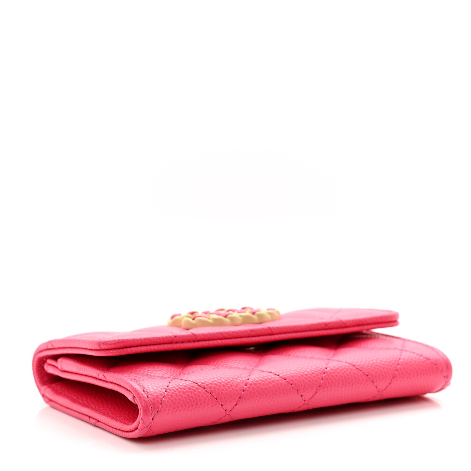 Chanel Caviar Quilted Chanel 19 Flap Card Holder Wallet Dark Pink 4 of 8