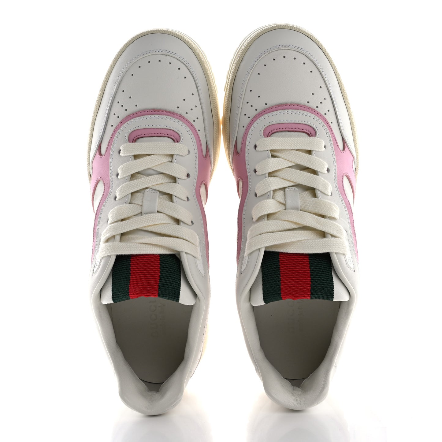Calfskin Womens Re-Web Sneakers 39 White Pink