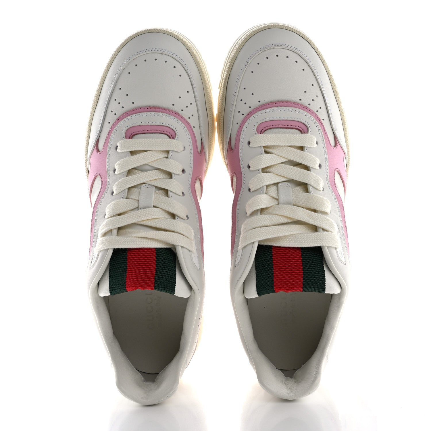 Gucci Calfskin Womens Re-Web Sneakers 39 White Pink 2 of 9