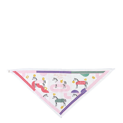 Hermes Silk Garde Robe Pop Charm Triangle Scarf 70 Multicolor White 1 of 3