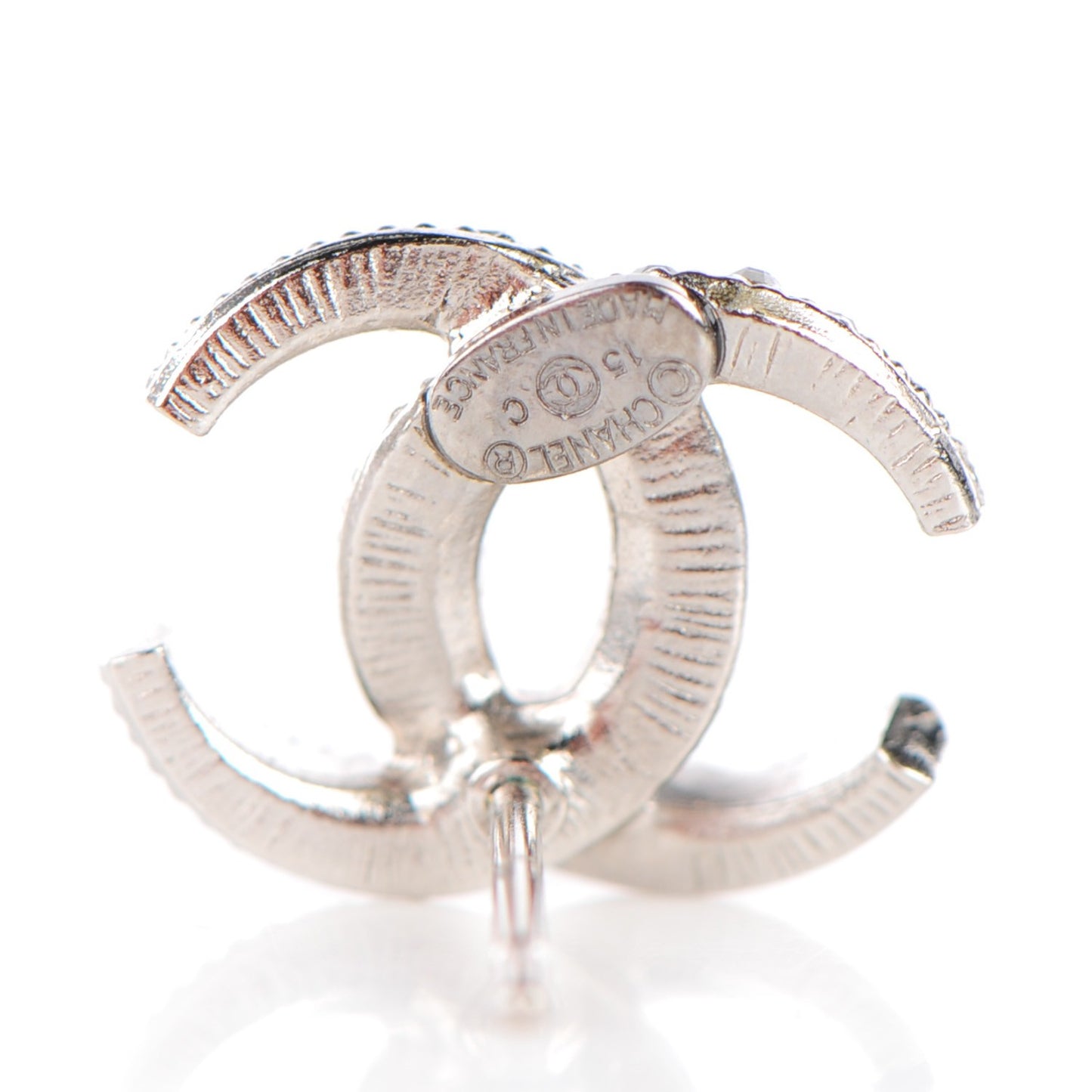 Crystal Moon CC Earrings Silver