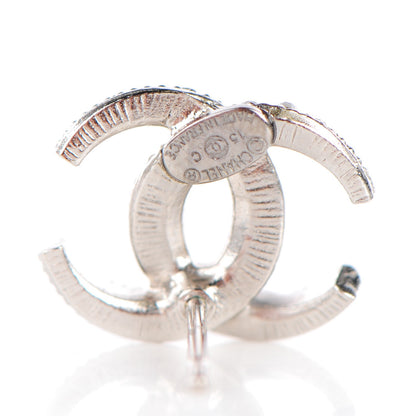 Chanel Crystal Moon CC Earrings Silver 4 of 5