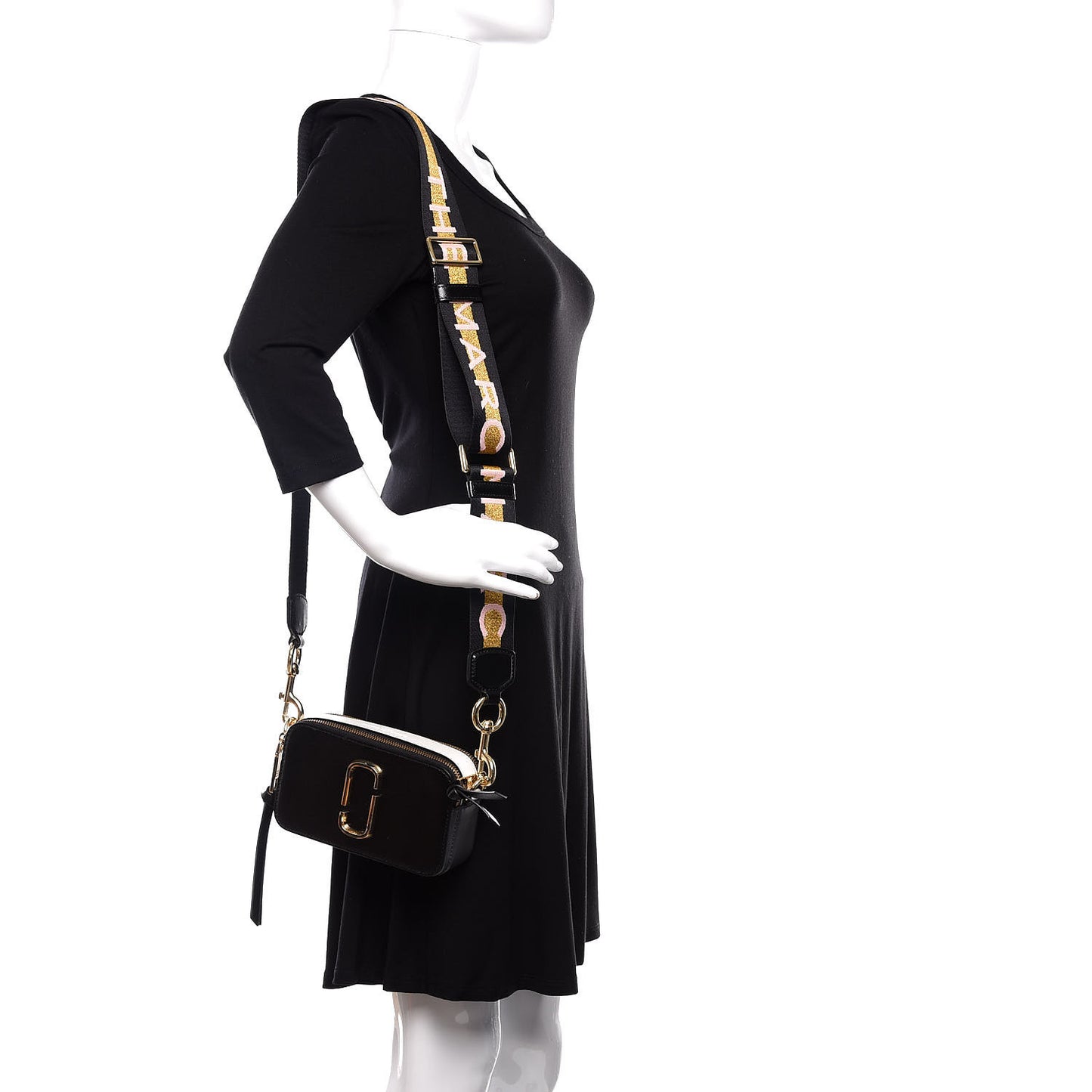 Saffiano Small Snapshot Camera Bag Black
