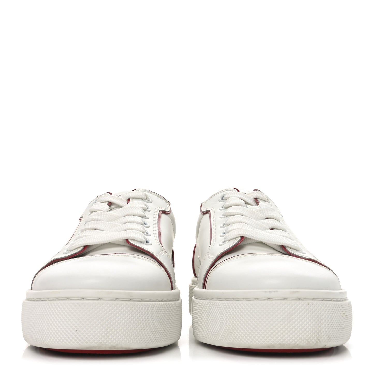 Calfskin Patent Vieirissima Flat Sneakers 36.5 White Loubi
