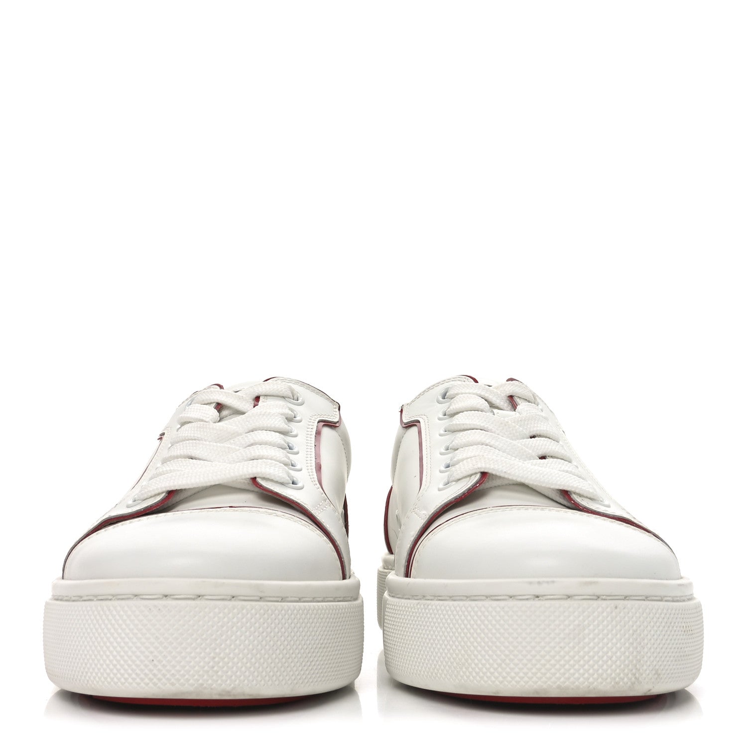 Christian Louboutin Calfskin Patent Vieirissima Flat Sneakers 36.5 White Loubi 3 of 8