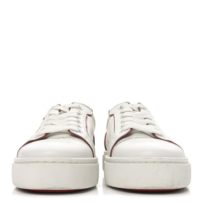 Christian Louboutin Calfskin Patent Vieirissima Flat Sneakers 36.5 White Loubi 3 of 8