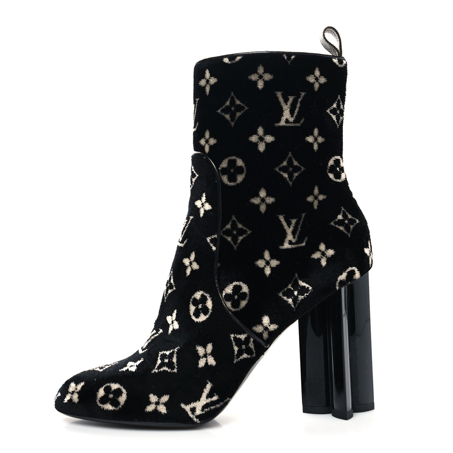 Louis Vuitton Velvet Monogram Silhouette Ankle Boots 40 Black 1 of 8