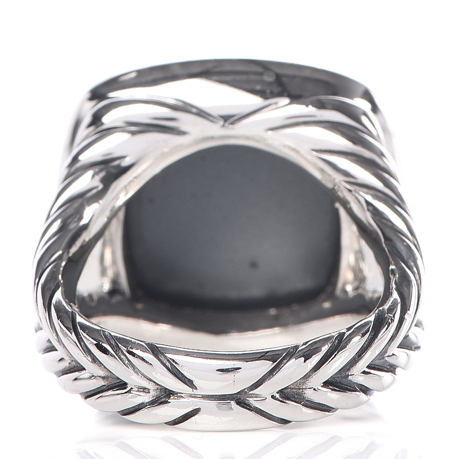 David Yurman Sterling Silver Diamond Black Orchid 14mm Albion Ring 49 5 4 of 5