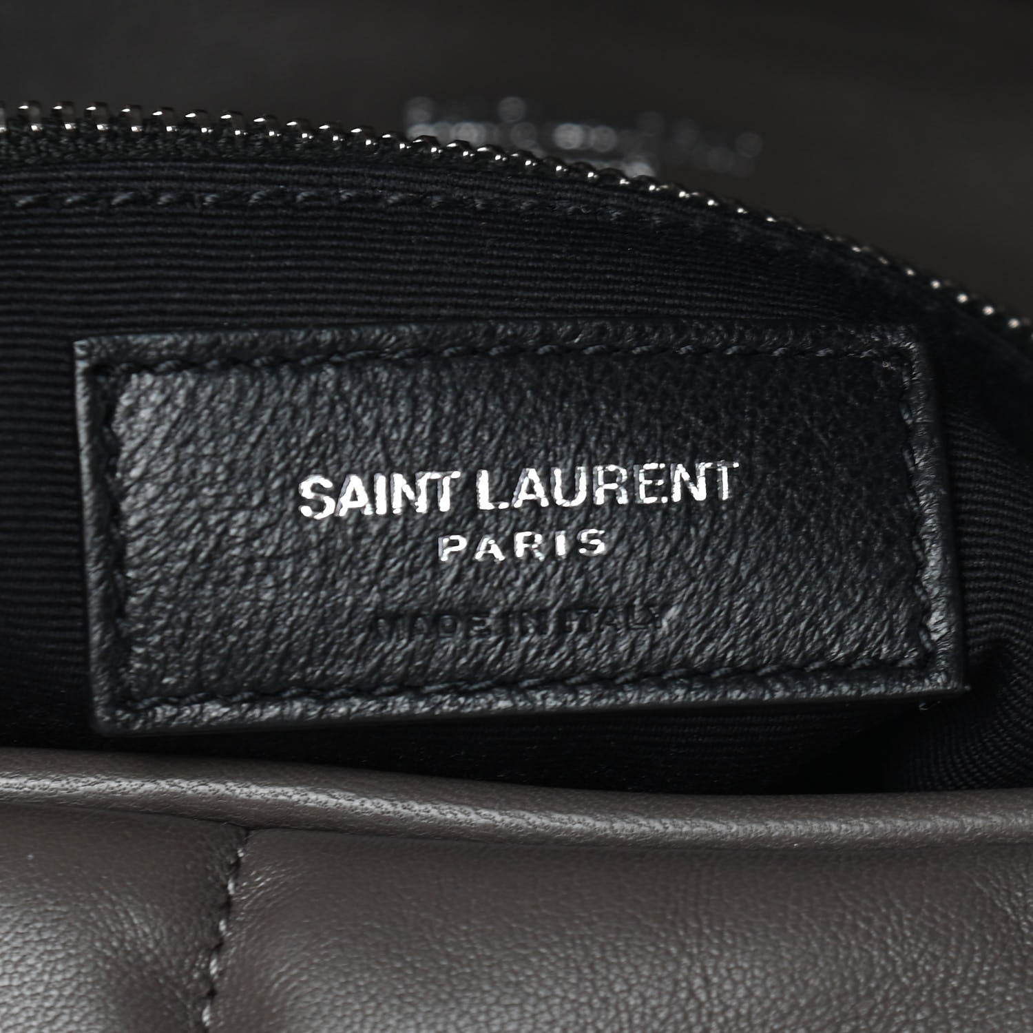 Saint Laurent Calfskin Quilted Medium Loulou Puffer Monogram Chain Satchel Concrete 7 of 10
