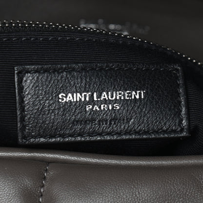Saint Laurent Calfskin Quilted Medium Loulou Puffer Monogram Chain Satchel Concrete 7 of 10