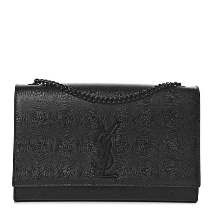 Saint Laurent Grain De Poudre Medium Classic Monogram Kate Satchel Black 1 of 13