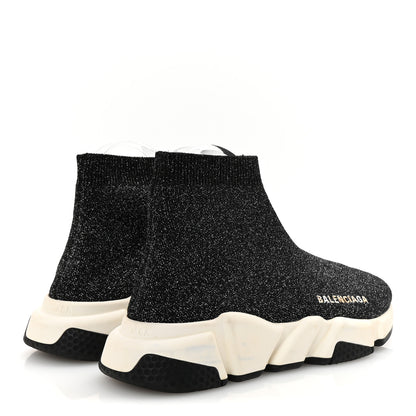 Balenciaga Laminated Knit Bi-Color Sole Womens Speed Sneakers 37 White Black 5 of 10