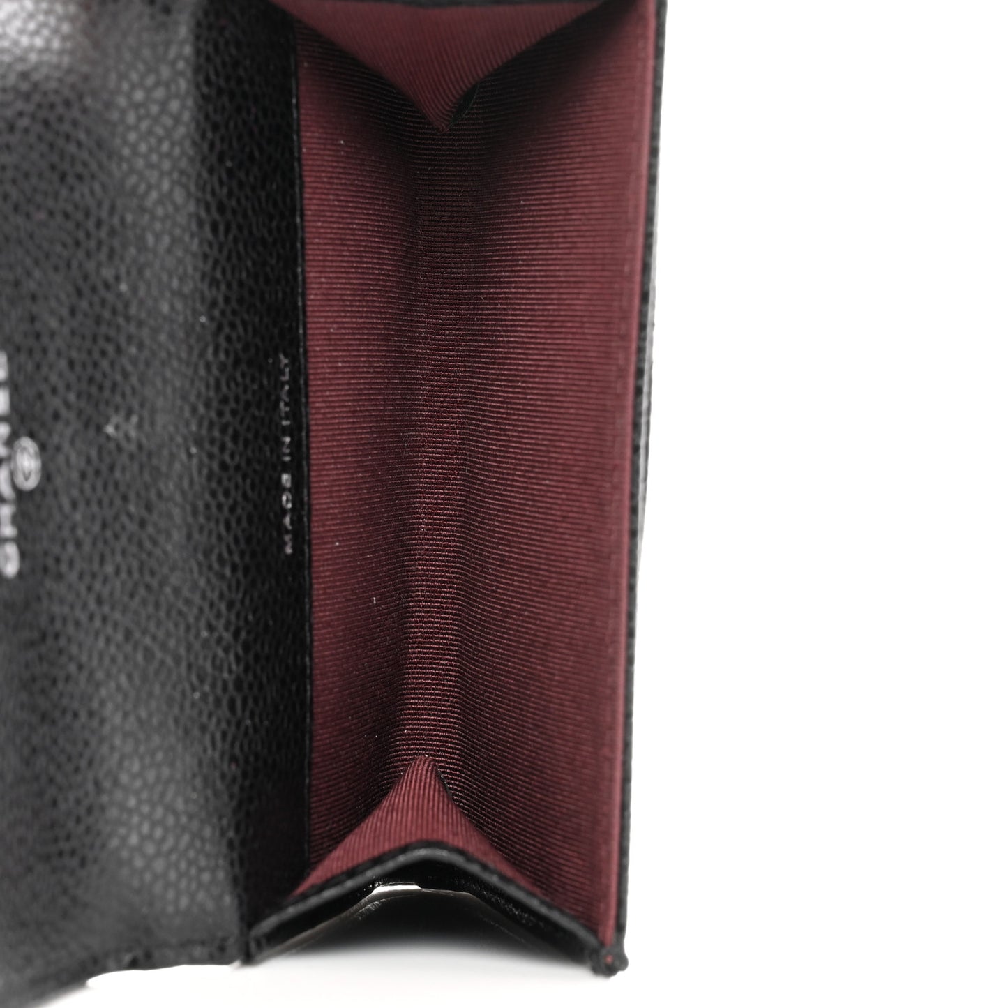 Caviar Quilted Flap Card Holder Black