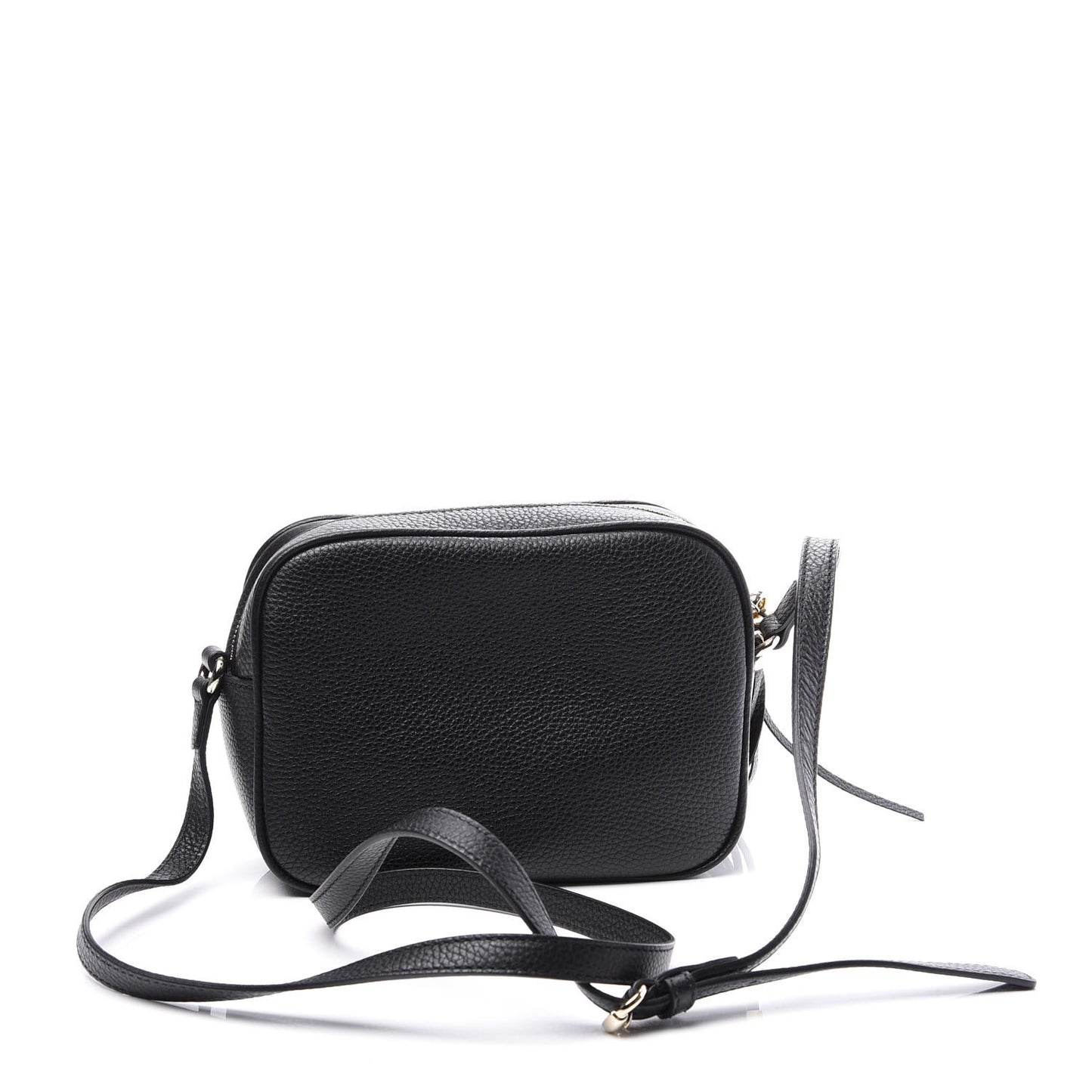 Pebbled Calfskin Small Soho Disco Bag Black