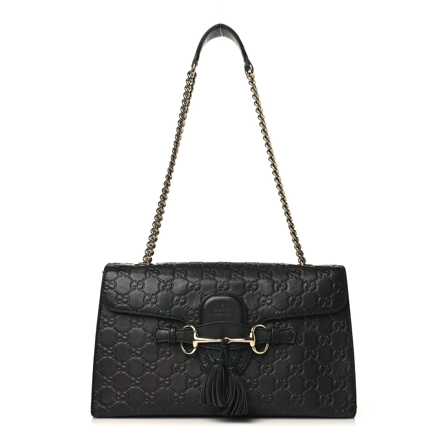 Gucci Guccissima Medium Emily Chain Shoulder Bag Black 1 of 20