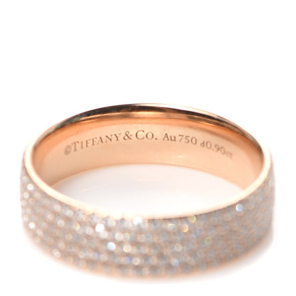 Tiffany 18K Rose Gold Diamond Metro Five Row Ring 52 6 4 of 4