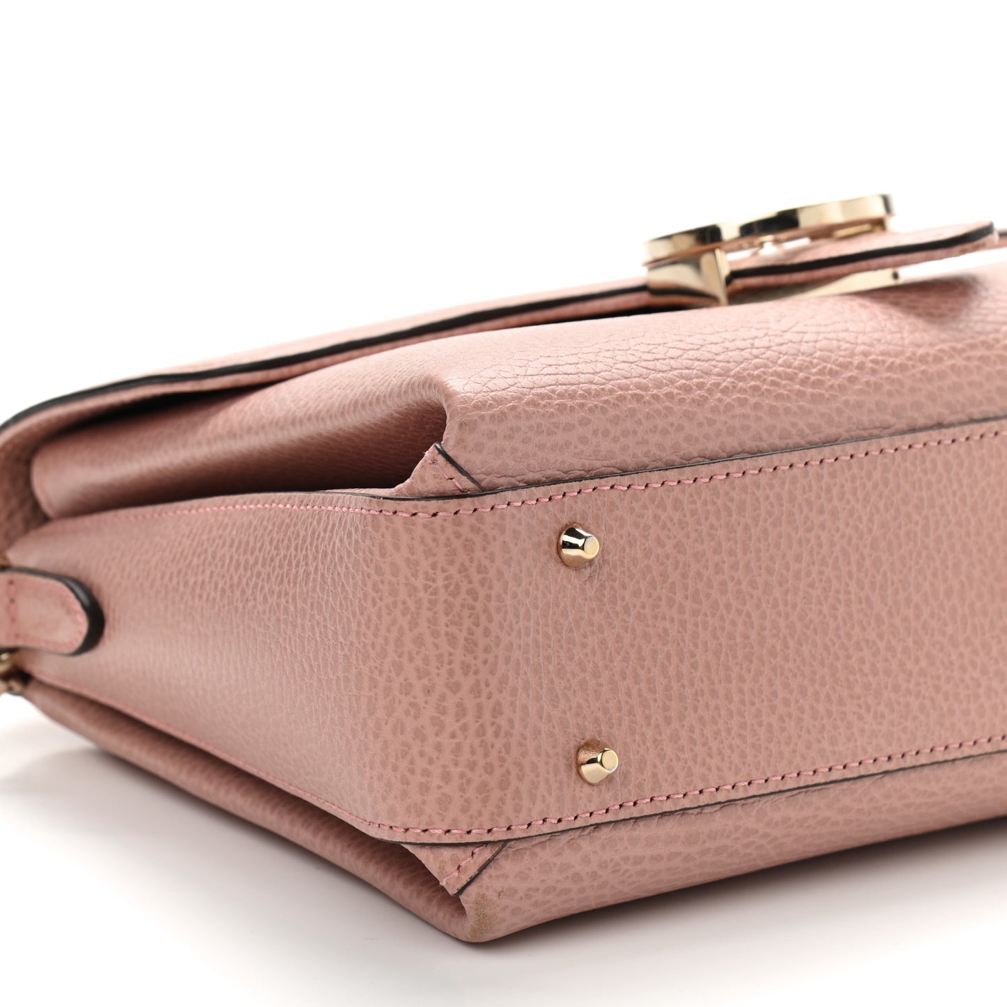 Dollar Calfskin Interlocking G Top Handle Shoulder Bag Soft Pink