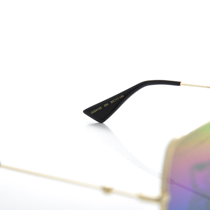 Gucci Metal Rectangular Frame Tiger Print Sunglasses GG0414S Gold 5 of 8