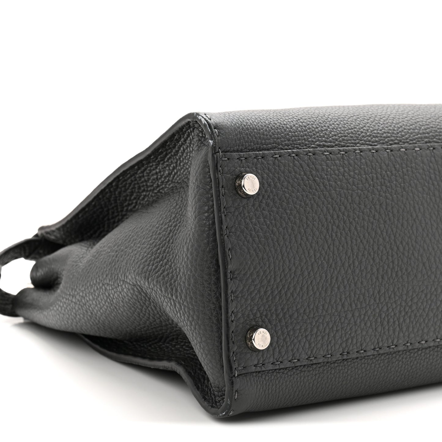 Cuoio Romano Selleria Bi-Color Large Peekaboo Iconic Satchel Asfalto Latte